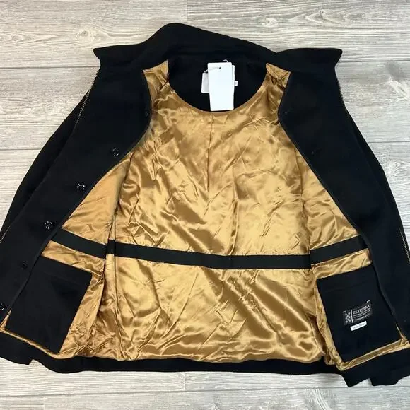 NN07 No Nationality Black Jacket NWT Large Gold Zipper $550 Premium Menswear